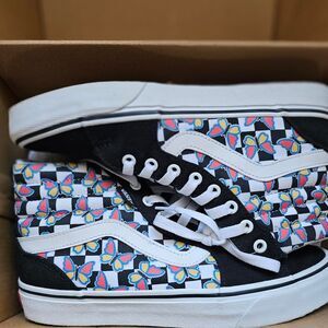 Vans Filmore Hi Butterfly Checkerboard Multi high-top sneakers size 9